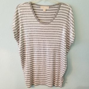 Michael Kors Stripe Sequin Top